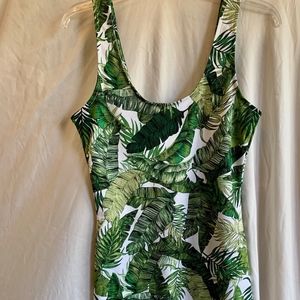 H&M Tank Palm Leaves Tropical Dress